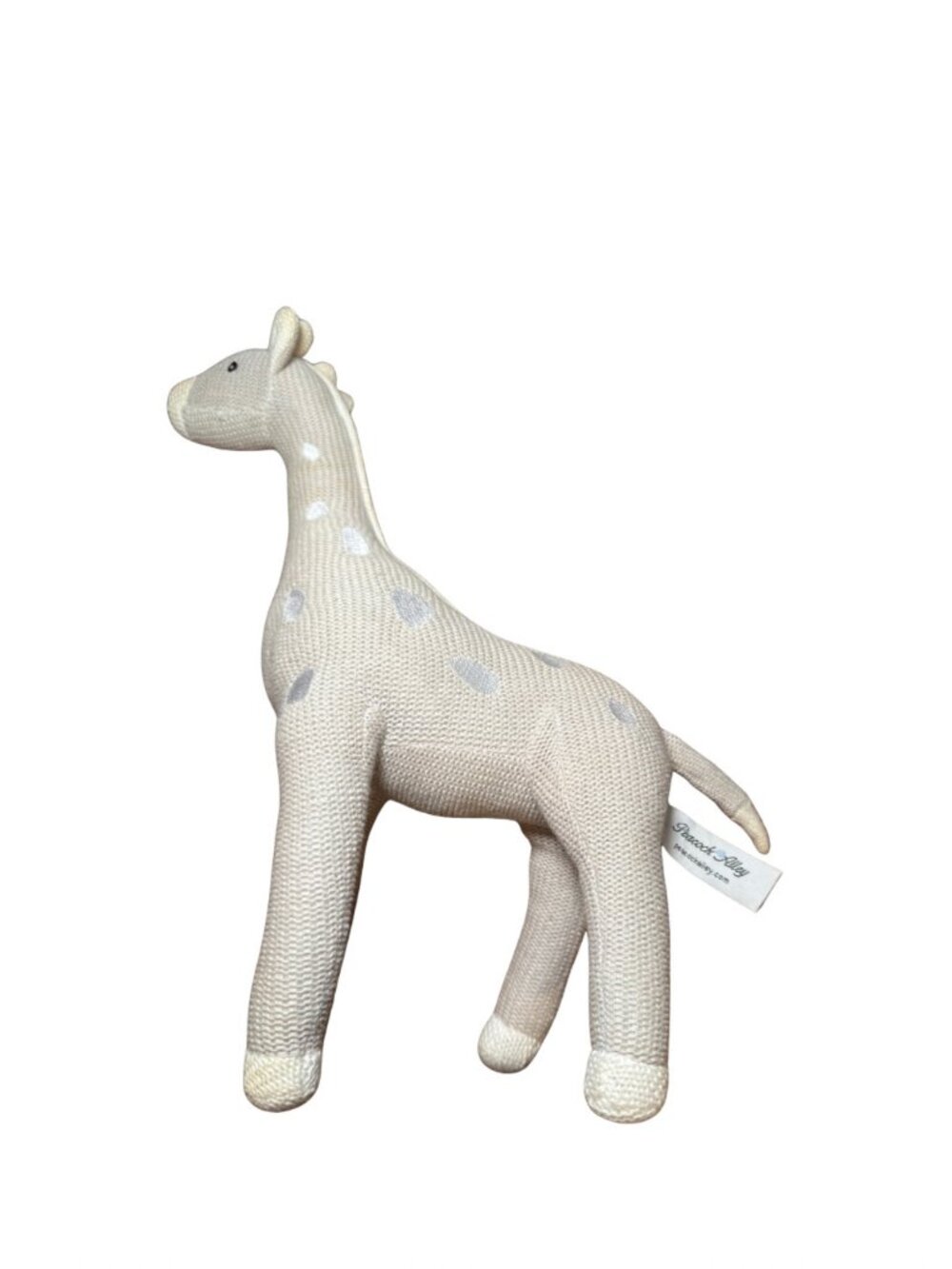 Peacock Alley Knit Giraffes Set of 2 Gray Beige 100% Cotton
